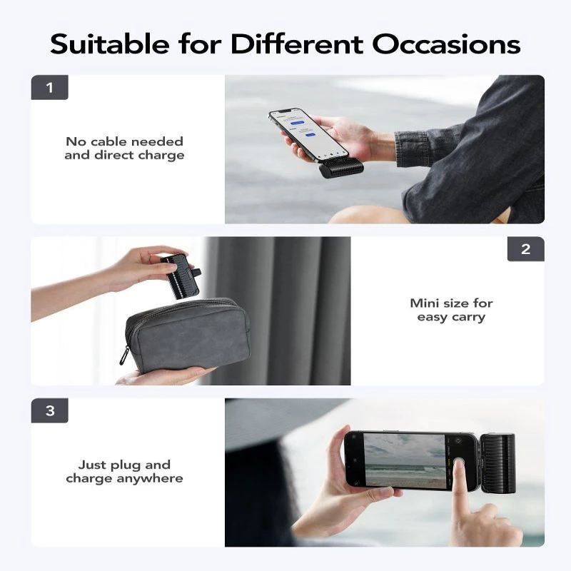 Veger PlugOn Power Bank (W0558P) 5000 mAh 20W PD QC3.0 z wbudowanym złączem Lightning Czarny
