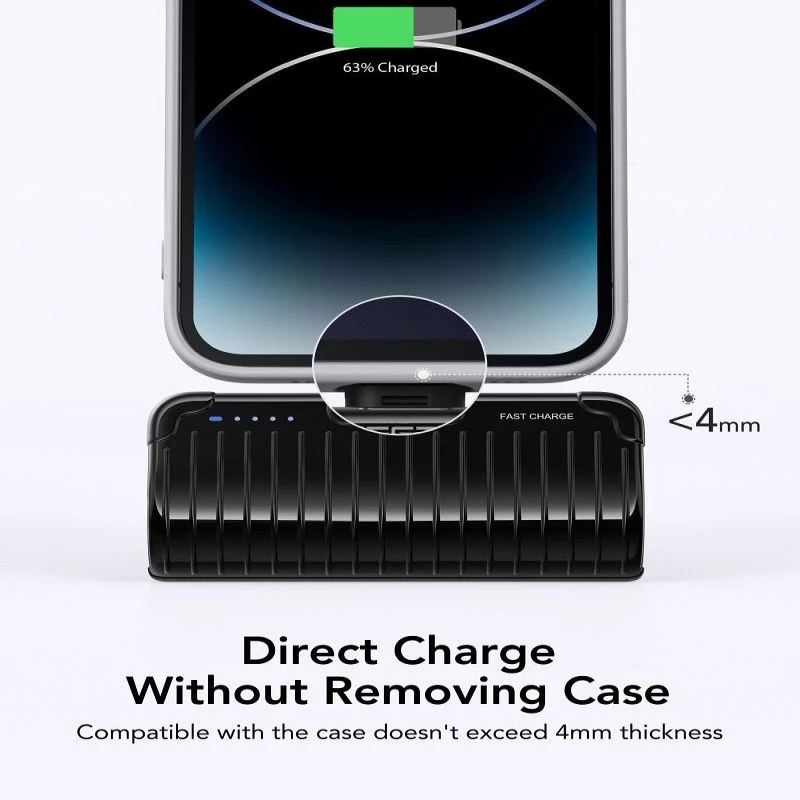 Veger PlugOn Power Bank (W0558P) 5000 mAh 20W PD QC3.0 z wbudowanym złączem Lightning Czarny