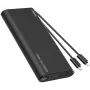 VEGER TCE130 130W PD Power Bank 25000mAh z wbudowanymi kablami USB-C i Lightning, czarny
