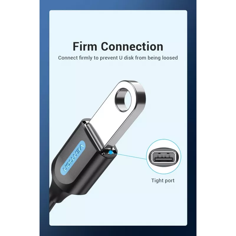 VENTION CCSBB USB 2.0 Type-C Męski do USB-A Żeński Kabel Adapter 0.15m Czarny