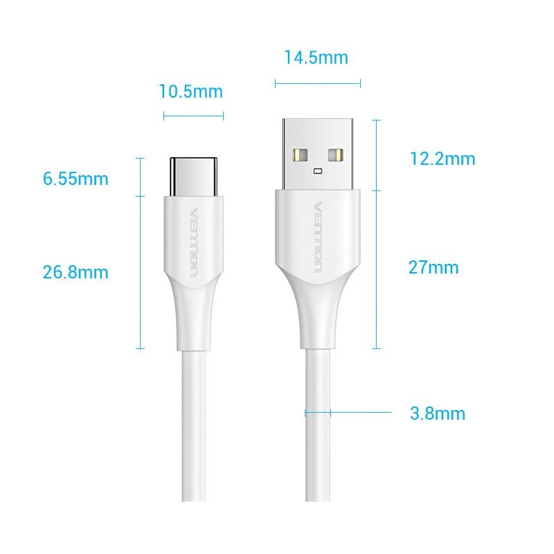 VENTION CTHWH USB-C na USB 2.0 Kabel 2m Biały