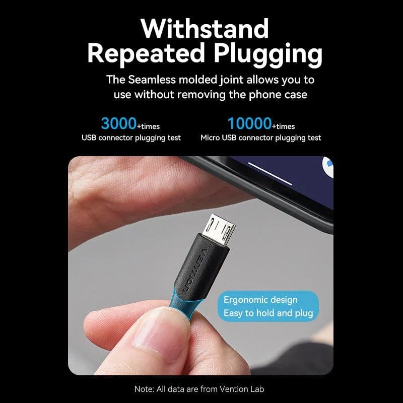 Przewód VENTION CTIBC USB 2.0 do Micro-B 0,25 m Czarny