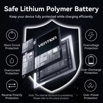 VENTION FKHH0 bezprzewodowy power bank 10000mAh 35W PD/QC szary