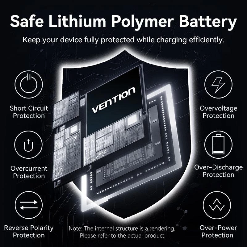 VENTION FKHH0 bezprzewodowy power bank 10000mAh 35W PD/QC szary