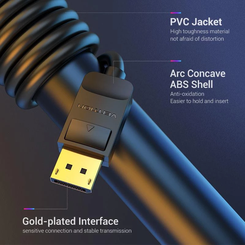 VENTION HACBG DisplayPort Cable 1.5m Black