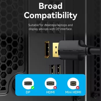 VENTION HAKBF DisplayPort do DisplayPort Kabel 1m Czarny