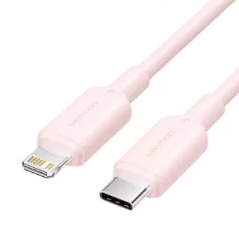 Przewód VENTION USB-C do Lightning 1m Różowy LAKPF - szybkie ładowanie 20W PD i synchronizacja danych 480Mbps