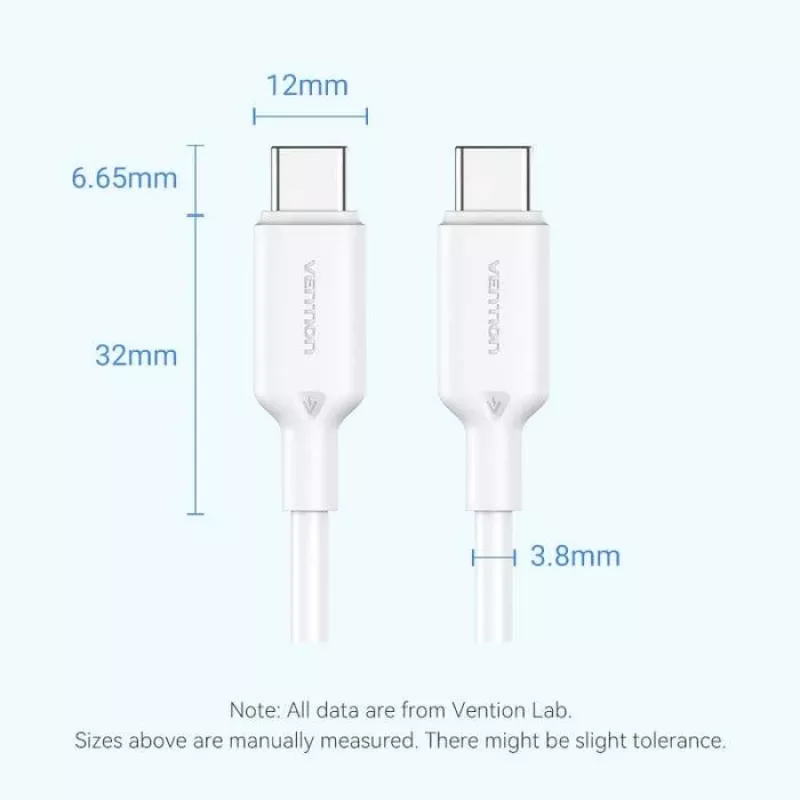 Przewód VENTION USB-C na USB-C 1m Czarny TRCBF
