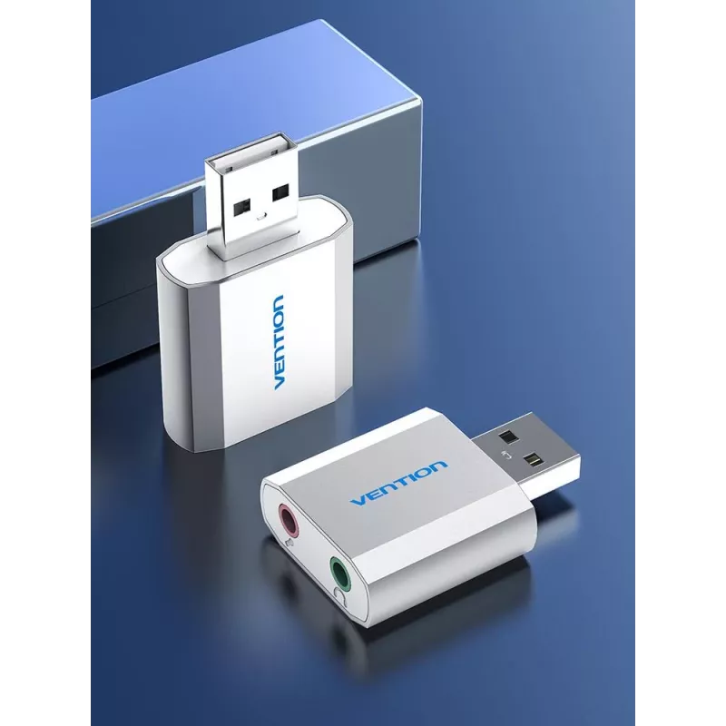 Karta dźwiękowa VENTION VAB-S13 USB 2.0 z hubem 2-portowym