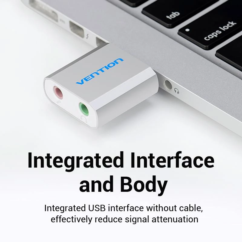 Karta dźwiękowa VENTION VAB-S13 USB 2.0 z hubem 2-portowym