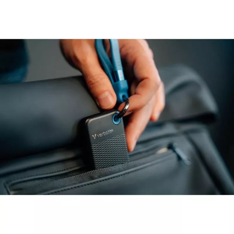Verbatim Pocket SSD 256GB USB 3.2 Gen 2 Type-C zewnętrzny dysk SSD, czarno-niebieski 32416