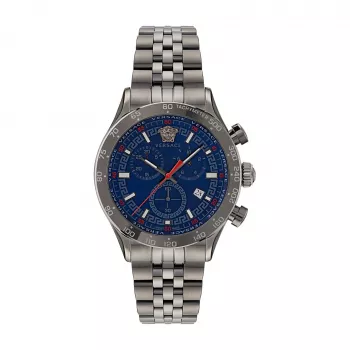 Zegarek męski Versace VE2U00722 44mm Swiss Quartz GMT Stal nierdzewna