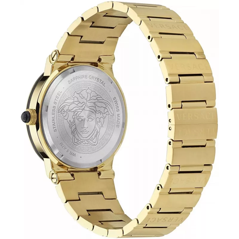 Zegarek męski VERSACE V-Chrono VE7G00323 38mm Czarna tarcza Skórzany pasek