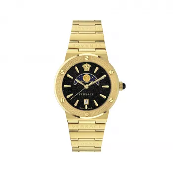 Zegarek męski VERSACE V-Chrono VE7G00323 38mm Czarna tarcza Skórzany pasek