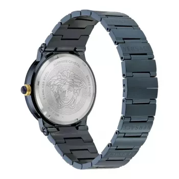 Zegarek męski Versace V-Circle VE7G00423 38mm Swiss Quartz Stal nierdzewna Skóra Czarny