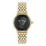 Zegarek VERSACE V-Circle Unisex Swiss Quartz VE6F00523 38mm Czarna Tarcza Skórzany Pasek