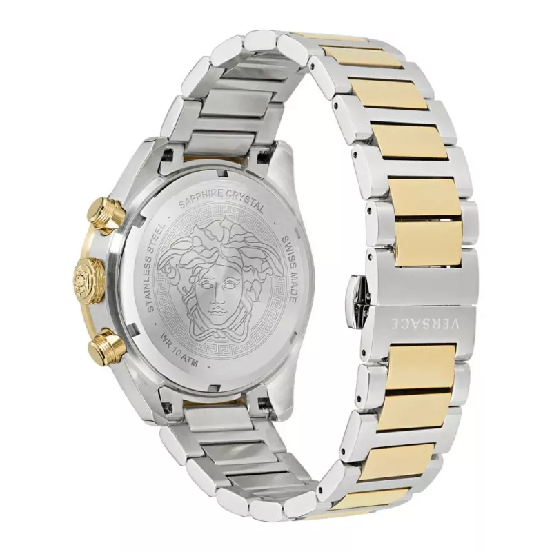 VERSACE V-Extreme Pro Men's Swiss Quartz Watch VE6K00423 43mm Stainless Steel Black Dial