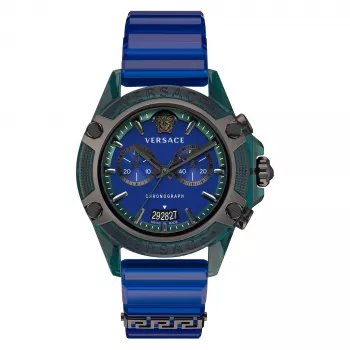 Zegarek męski Versace V-Extreme Pro Swiss Quartz VEZ701122 44mm Czarna tarcza Skórzany pasek