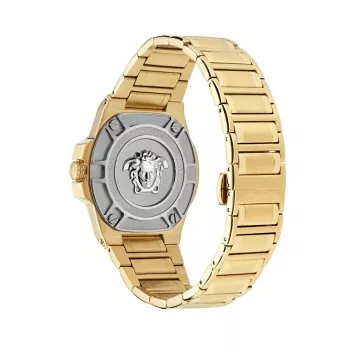 Zegarek damski Versace V-Motif Virtual VE3I00723 44mm Swiss Quartz Czarna Tarcza Skórzany Pasek