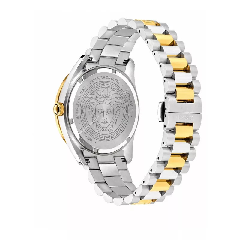 Zegarek męski VERSACE V-Race Swiss Quartz ze stali nierdzewnej, 42 mm, czarna tarcza VE8E00424