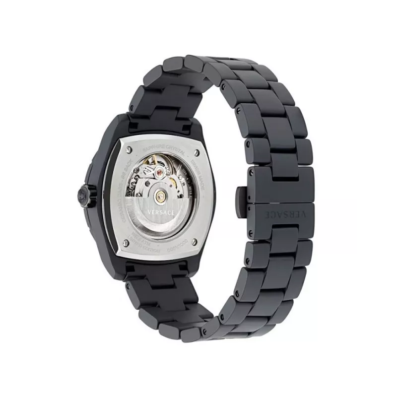 Zegarek męski Versace V-Race Swiss Quartz VE7K00123 43mm Stal nierdzewna Czarna tarcza