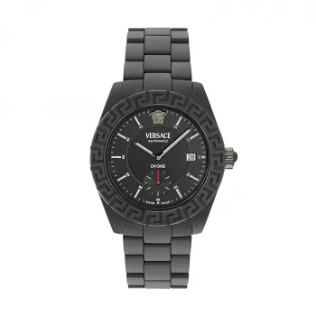 Zegarek męski Versace V-Race Swiss Quartz VE7K00123 43mm Stal nierdzewna Czarna tarcza