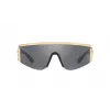 VERSACE VE2197-10006G Okulary przeciwsłoneczne Unisex Czarna oprawka Szare soczewki lustrzane Pilot 140 mm