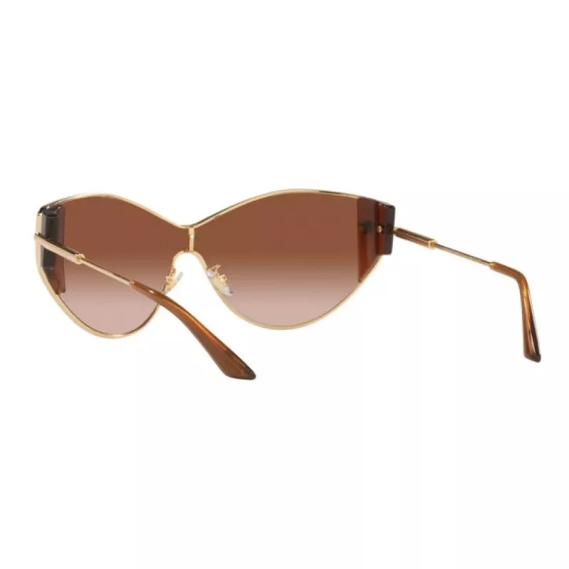 VERSACE VE2239-100213 Damskie okulary przeciwsłoneczne Gold Shield, brązowe soczewki poliwęglanowe 147mm