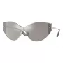 Okulary przeciwsłoneczne VERSACE VE2239-12526G dla kobiet, złota oprawka, szare soczewki lustrzane, 147 mm