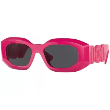 VERSACE VE4425U536787 Damskie okulary przeciwsłoneczne Cat Eye Havana Acetate Ciemnoszary Poliamid 54mm