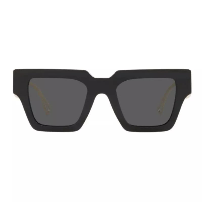 VERSACE VE4431F-GB187 Okulary przeciwsłoneczne damskie kocie oko - czarna oprawka acetatowa, szare soczewki poliamidowe, ochrona UV400, 50/22/145 mm