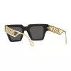 VERSACE VE4431F-GB187 Okulary przeciwsłoneczne damskie kocie oko - czarna oprawka acetatowa, szare soczewki poliamidowe, ochrona UV400, 50/22/145 mm