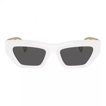 VERSACE VE4432U40187 Damskie okulary przeciwsłoneczne Cat Eye - czarna oprawka acetatowa, szare soczewki poliwęglanowe, ochrona UV400