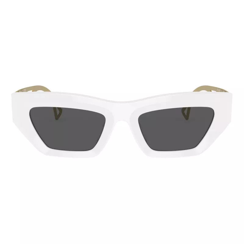 VERSACE VE4432U40187 Damskie okulary przeciwsłoneczne Cat Eye - czarna oprawka acetatowa, szare soczewki poliwęglanowe, ochrona UV400