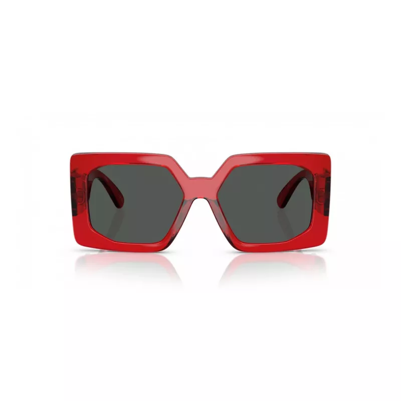 Okulary przeciwsłoneczne damskie VERSACE VE4478U550087 - czarna oprawka acetatowa, szare soczewki poliwęglanowe, szerokość soczewki 55 mm, 100% ochrona UV400