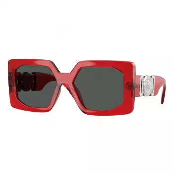 Okulary przeciwsłoneczne damskie VERSACE VE4478U550087 - czarna oprawka acetatowa, szare soczewki poliwęglanowe, szerokość soczewki 55 mm, 100% ochrona UV400