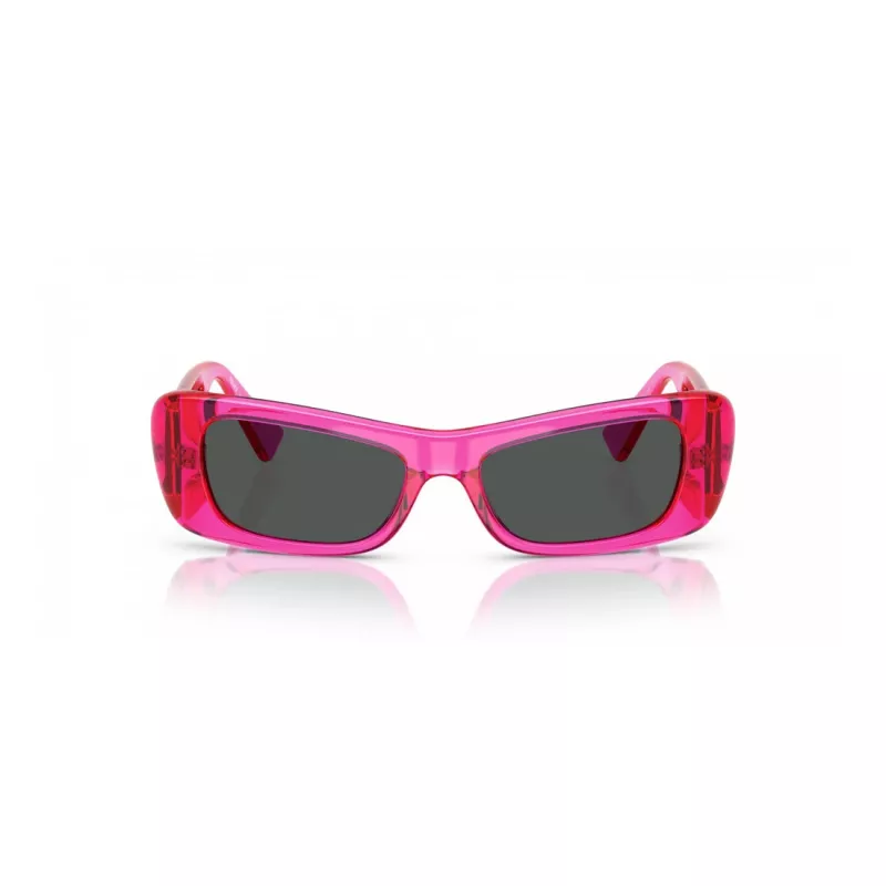 Okulary przeciwsłoneczne damskie VERSACE VE4481-543487 w kształcie kociego oka - czarna oprawka acetatowa, ciemnoszare soczewki poliwęglanowe, 54 mm