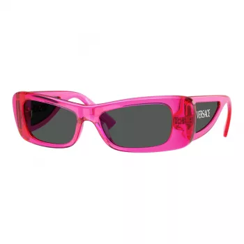 Okulary przeciwsłoneczne damskie VERSACE VE4481-543487 w kształcie kociego oka - czarna oprawka acetatowa, ciemnoszare soczewki poliwęglanowe, 54 mm