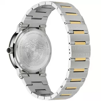 Zegarek męski VERSACE VE7G00223 Swiss Quartz 38mm Czarna Tarcza Skórzany Pasek