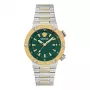 VERSACE VE8G00524 Damski Szwajcarski Zegarek Kwarcowy 43mm Czarna Tarcza Szafirowy Kryształ Skórzany Pasek