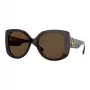 Okulary przeciwsłoneczne VERSACE dla kobiet VE4375F-10873 Havana Acetate Square Full-Rim Gradient Brown Lenses 53mm