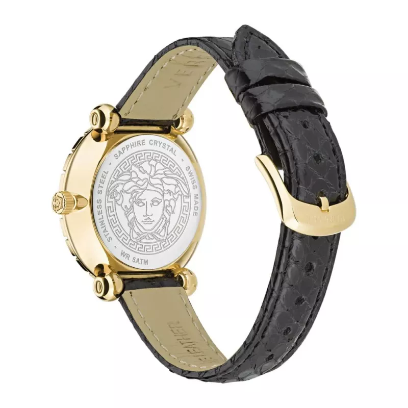 Zegarek damski VERSACE VE6I00323 Kwarcowy 35mm Stal nierdzewna Czarna tarcza