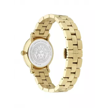 Zegarek damski VERSACE VE7F00623 Swiss Quartz 35mm Czarna Tarcza Skórzany Pasek