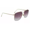 Victoria Beckham VB202S-712 Damskie Przesadzone Kwadratowe Okulary Przeciwsłoneczne Złota Metalowa Oprawka Brązowe Soczewki Gradientowe 59mm