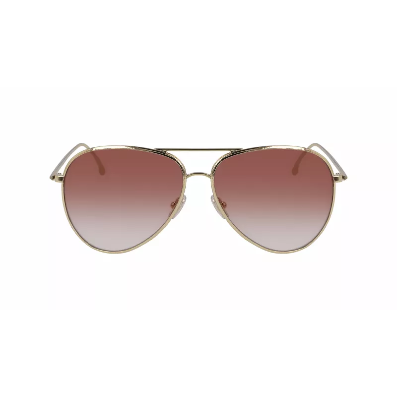 Okulary przeciwsłoneczne Victoria Beckham VB203S-712 damskie, złota oprawka, brązowe gradientowe soczewki 62mm