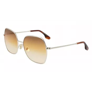 Okulary przeciwsłoneczne Victoria Beckham VB223S-708 dla kobiet - oprawka Havana z acetatu, brązowe soczewki poliwęglanowe, 56 mm
