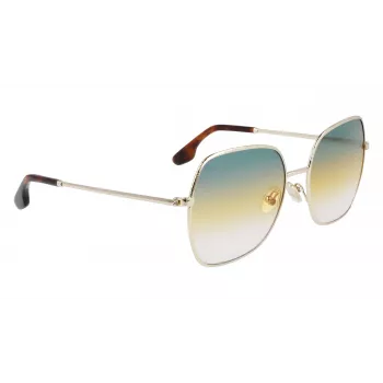 Okulary przeciwsłoneczne Victoria Beckham VB223S-727 damskie, oprawka Havana acetatowa, kwadratowa, soczewki brązowe gradientowe 56mm