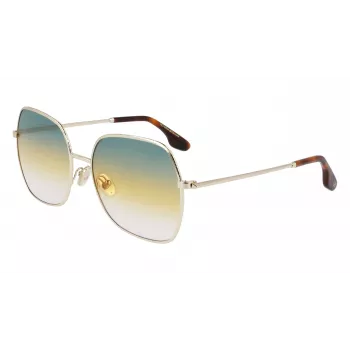 Okulary przeciwsłoneczne Victoria Beckham VB223S-727 damskie, oprawka Havana acetatowa, kwadratowa, soczewki brązowe gradientowe 56mm