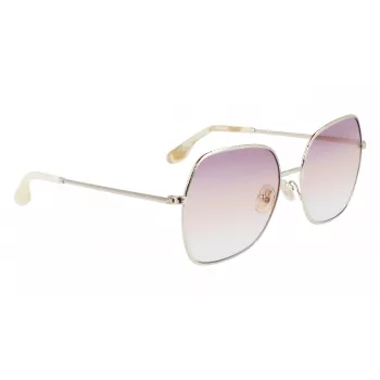 Victoria Beckham VB223S-728 Damskie Okulary Przeciwsłoneczne Metalowe Złote Brązowy Gradient 56mm