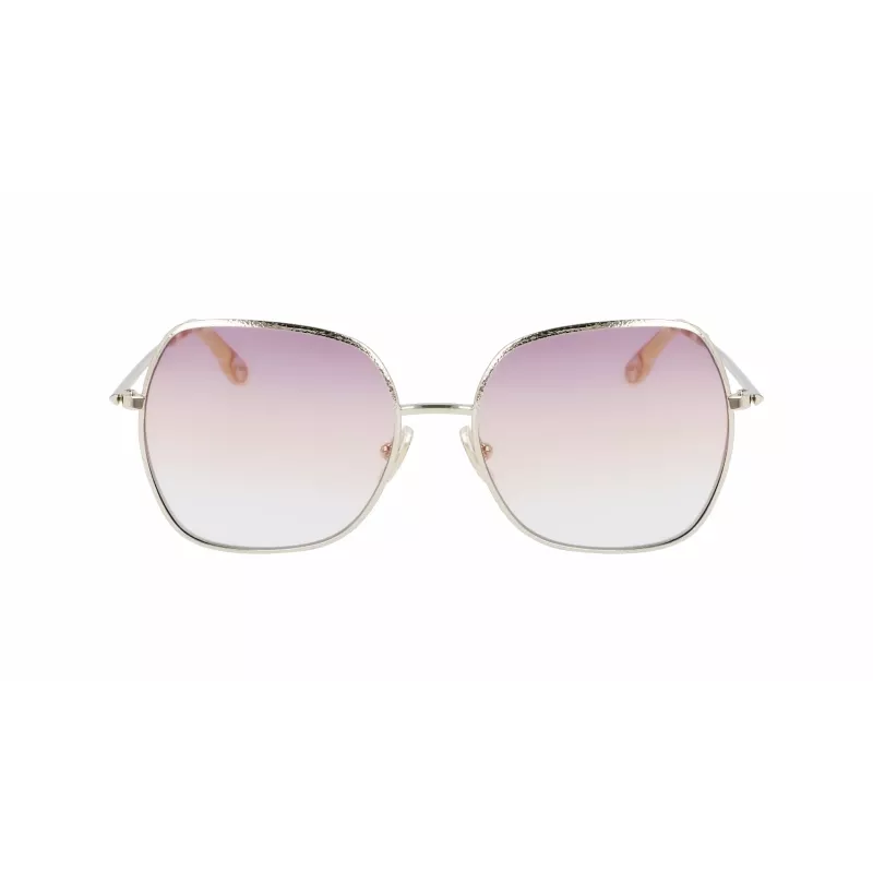 Victoria Beckham VB223S-728 Damskie Okulary Przeciwsłoneczne Metalowe Złote Brązowy Gradient 56mm